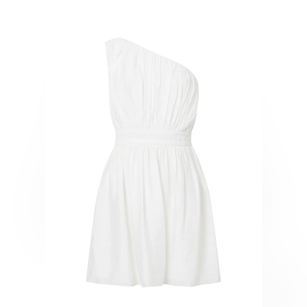 French Connection White Faron Draped mini dress